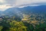 Aerial view of Rice fields on terraced of Muong Hoa valley