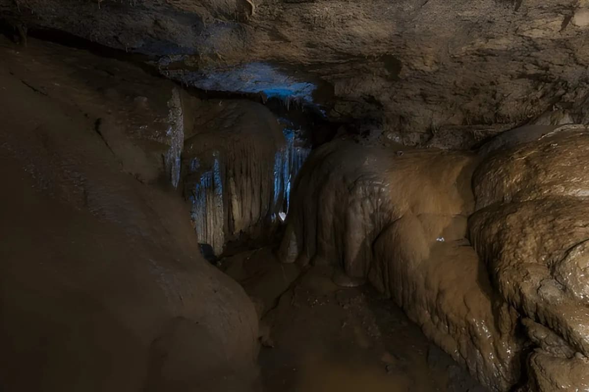 Unique textured Rocks inside Siju Cave