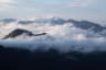 Landscape Fansipan mountain top view with Fog Misty cover at Sapa Vietnam