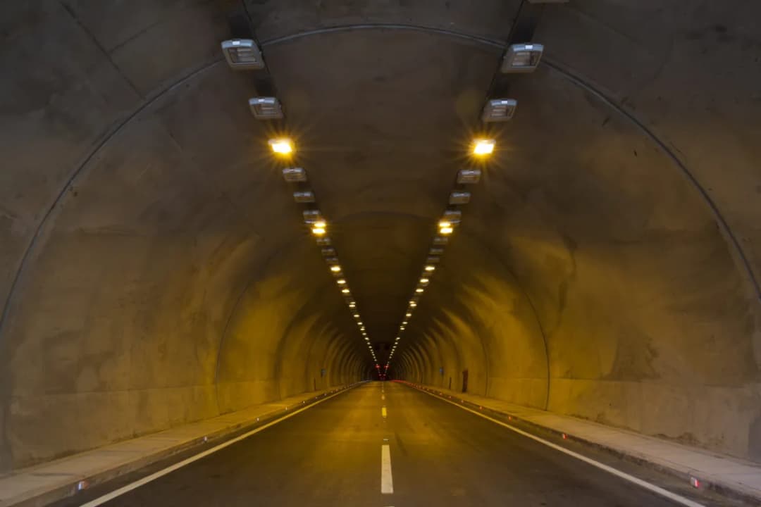 Driving through the tunnel