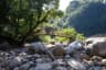 traditional bamboo bridge for crossing mountain river