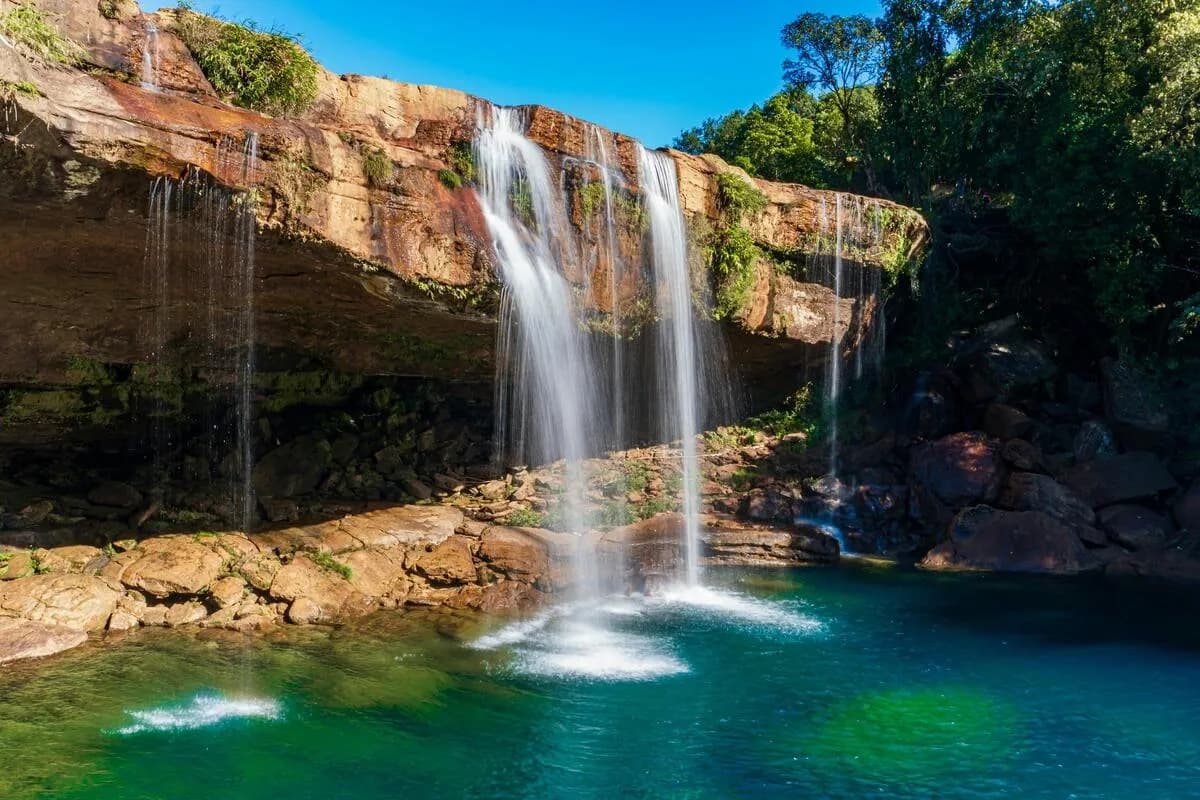 Crystal-clear view of Krang Suri Falls in Meghalaya