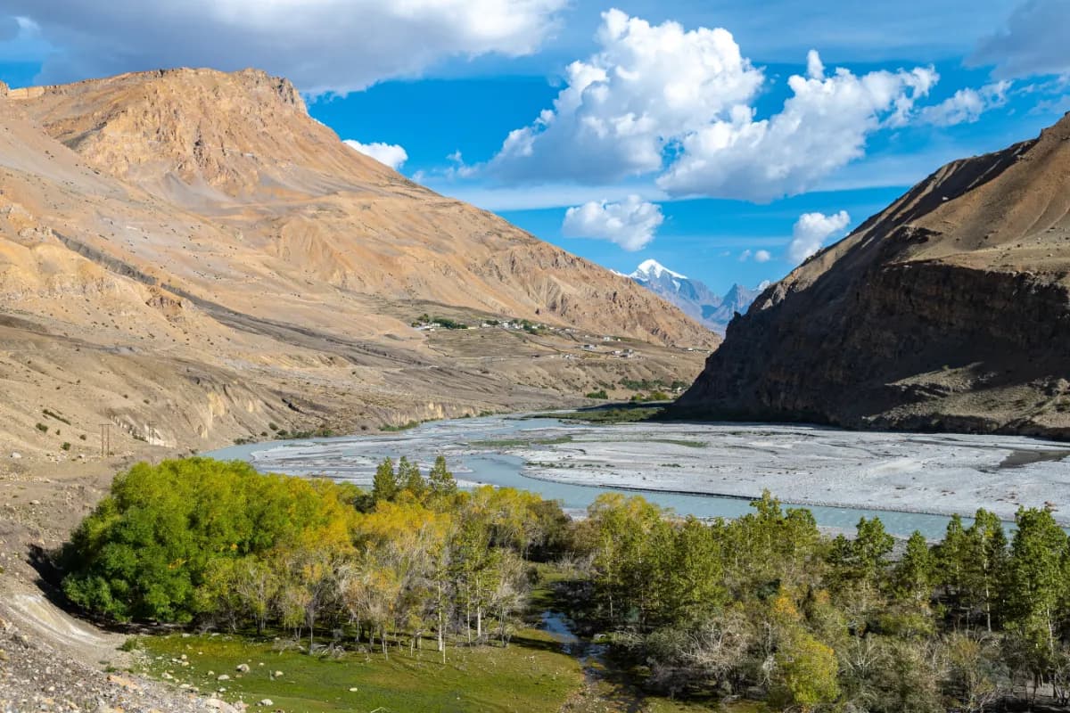 anoramic view of spiti valley, india