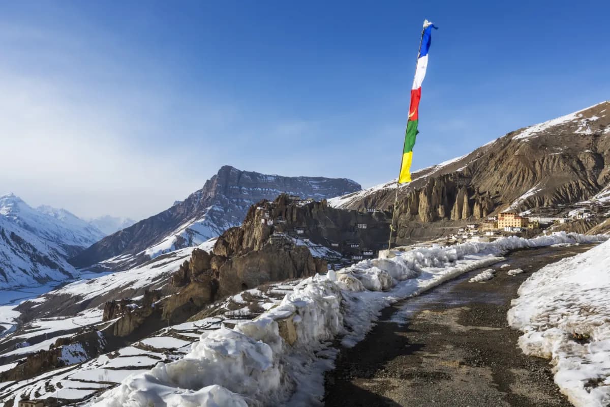 on the way to dhankar monastery, spiti, himachal pradesh, india