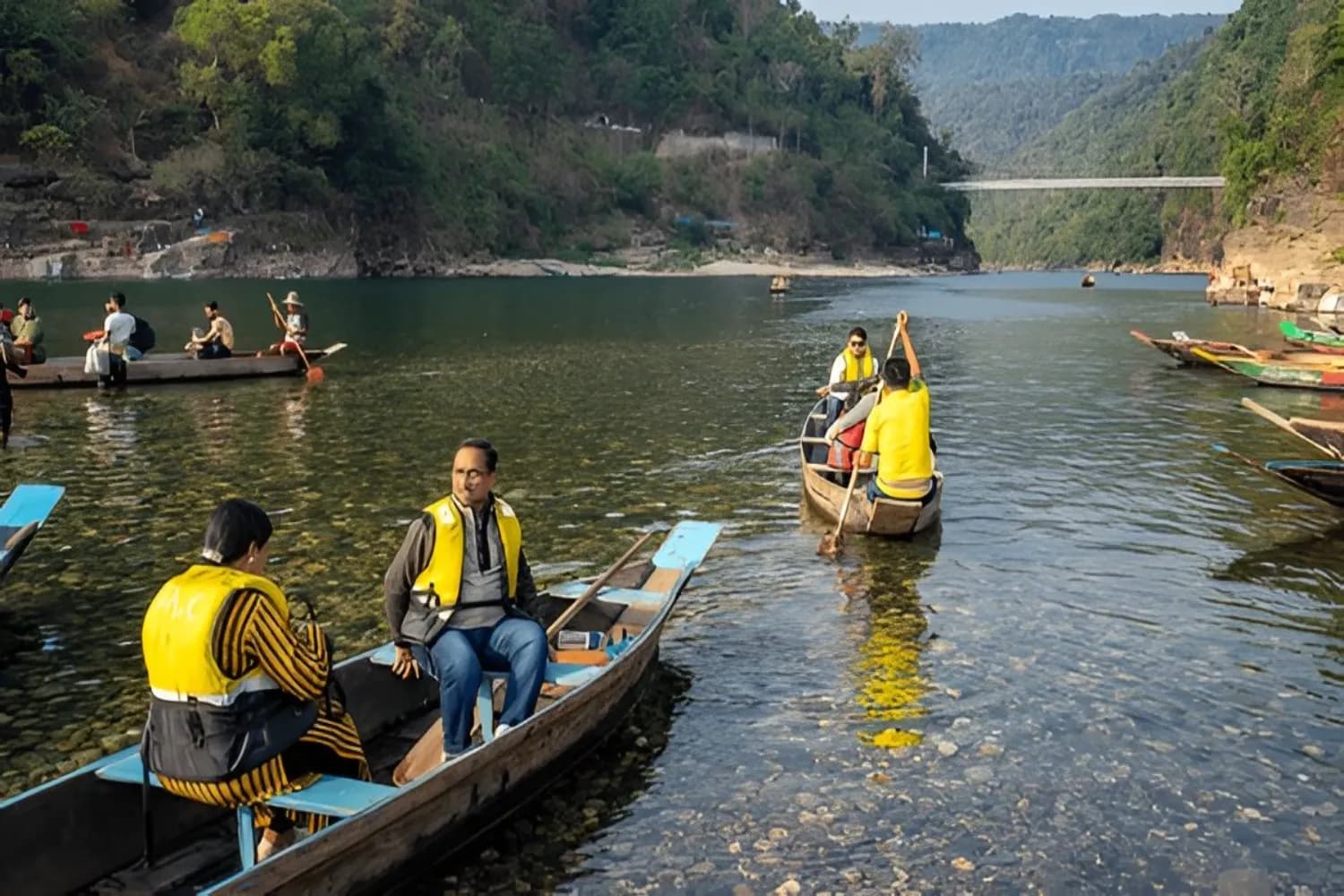 Boating in the Crystal Clear Dawki River