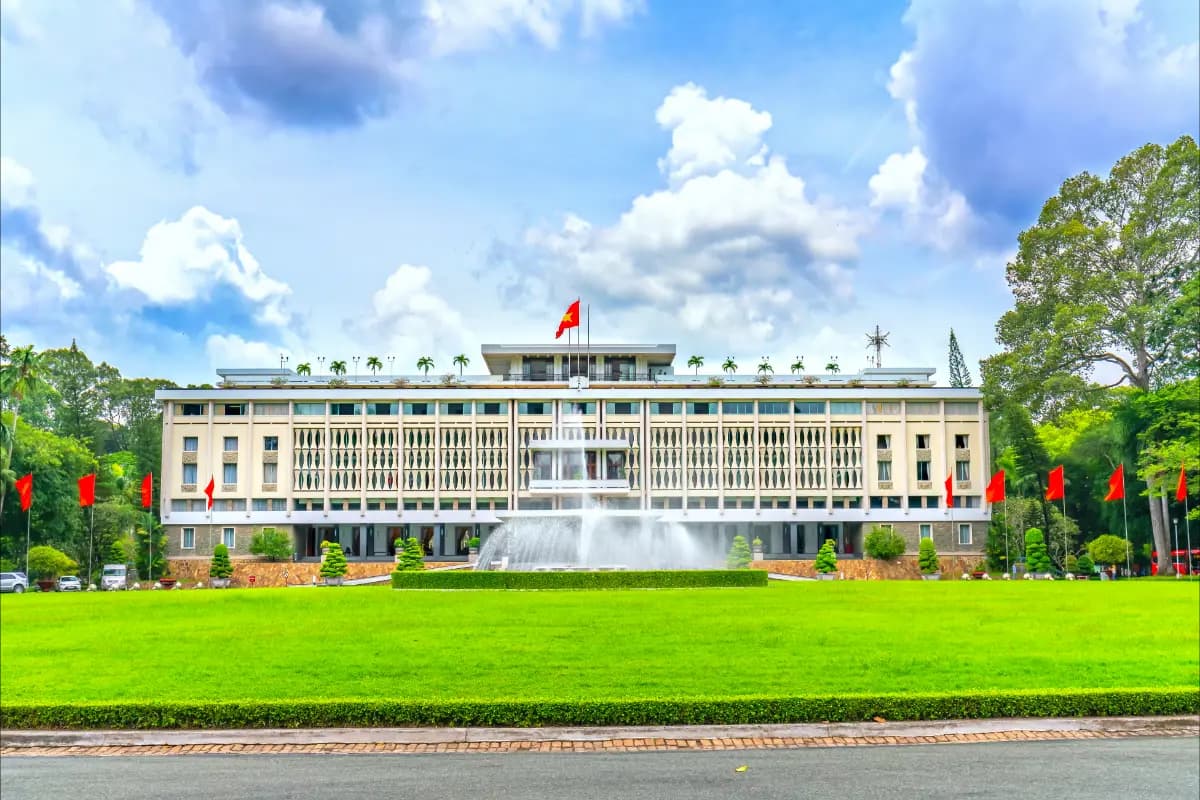 Historic Independence Palace in Ho Chi Minh City with iconic facade