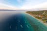 Gili Trawangan with turquoise water sunrise view on the beach