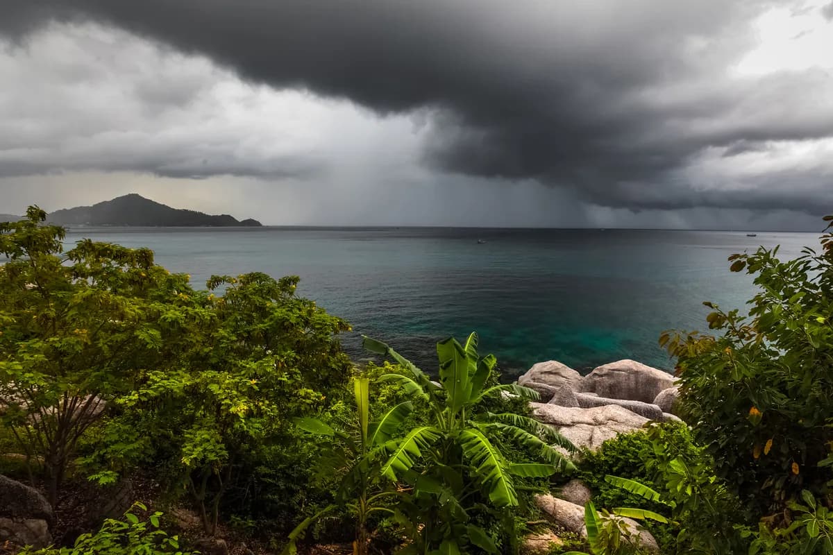 Dark rainy clouds in Bali