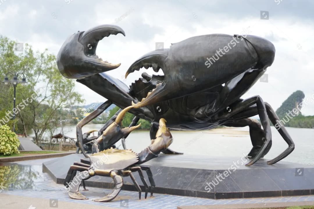 Giant Black Crab Sculpture