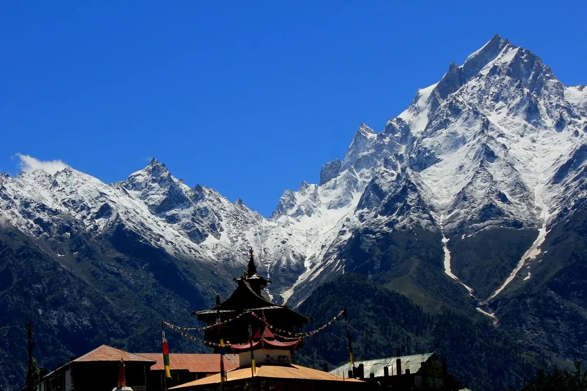 Buddhist Temple from Kalpa at Himachal