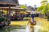 Floating open air market with small houses