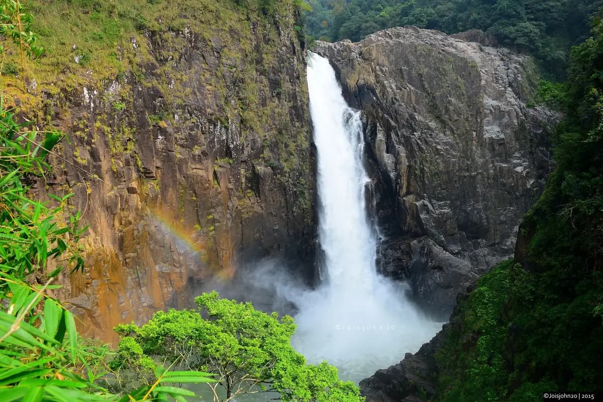 View of Langshiang Falls Located in Khasi Hills