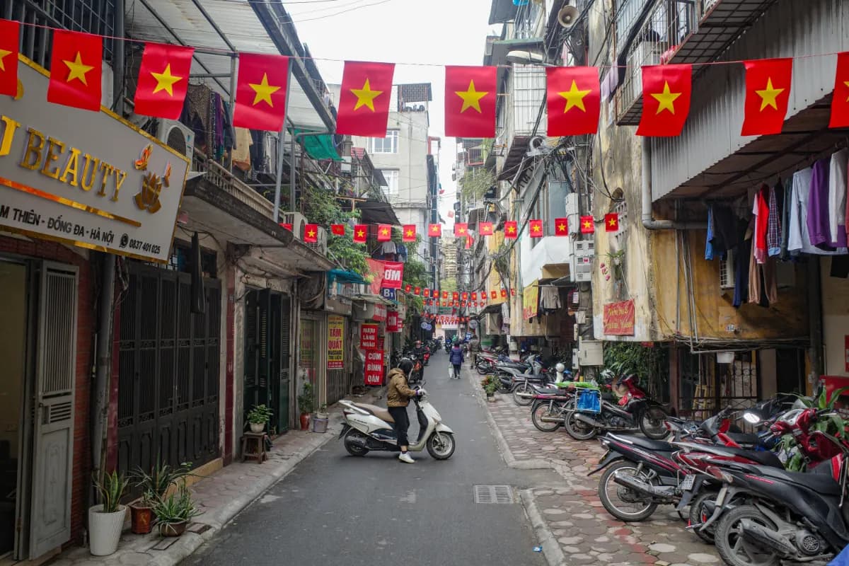 Backstreets of Hanoi historic Old Quarter