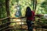 young girl watching wei sawdong waterfall