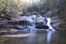 Wide rock water flow at scenic Dainthlen Falls