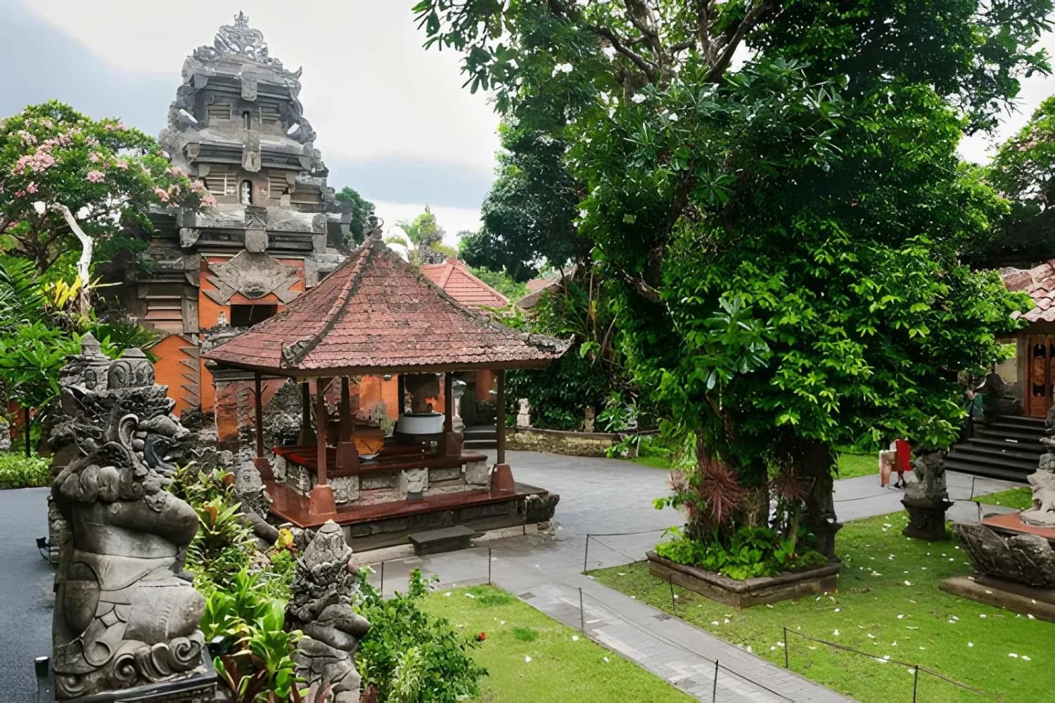 A historical building complex situated in Ubud