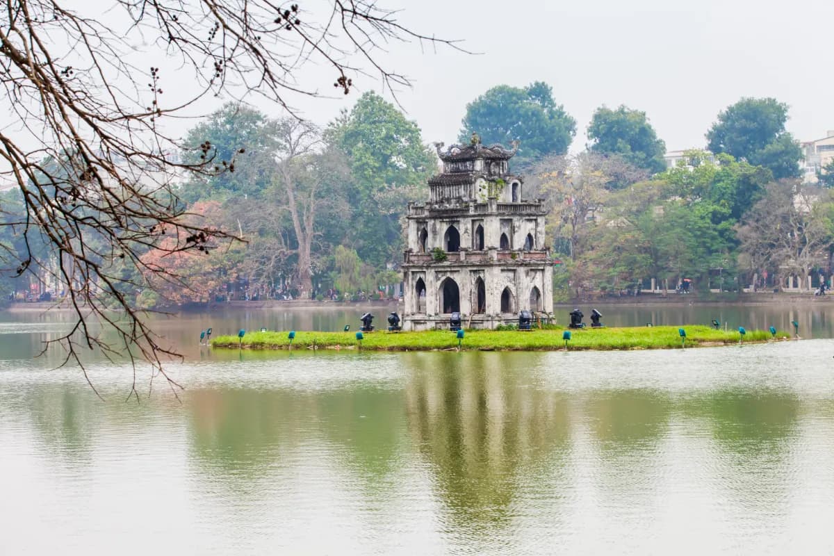 Hoan Kiem Lake the little lake in the old part of Hanoi