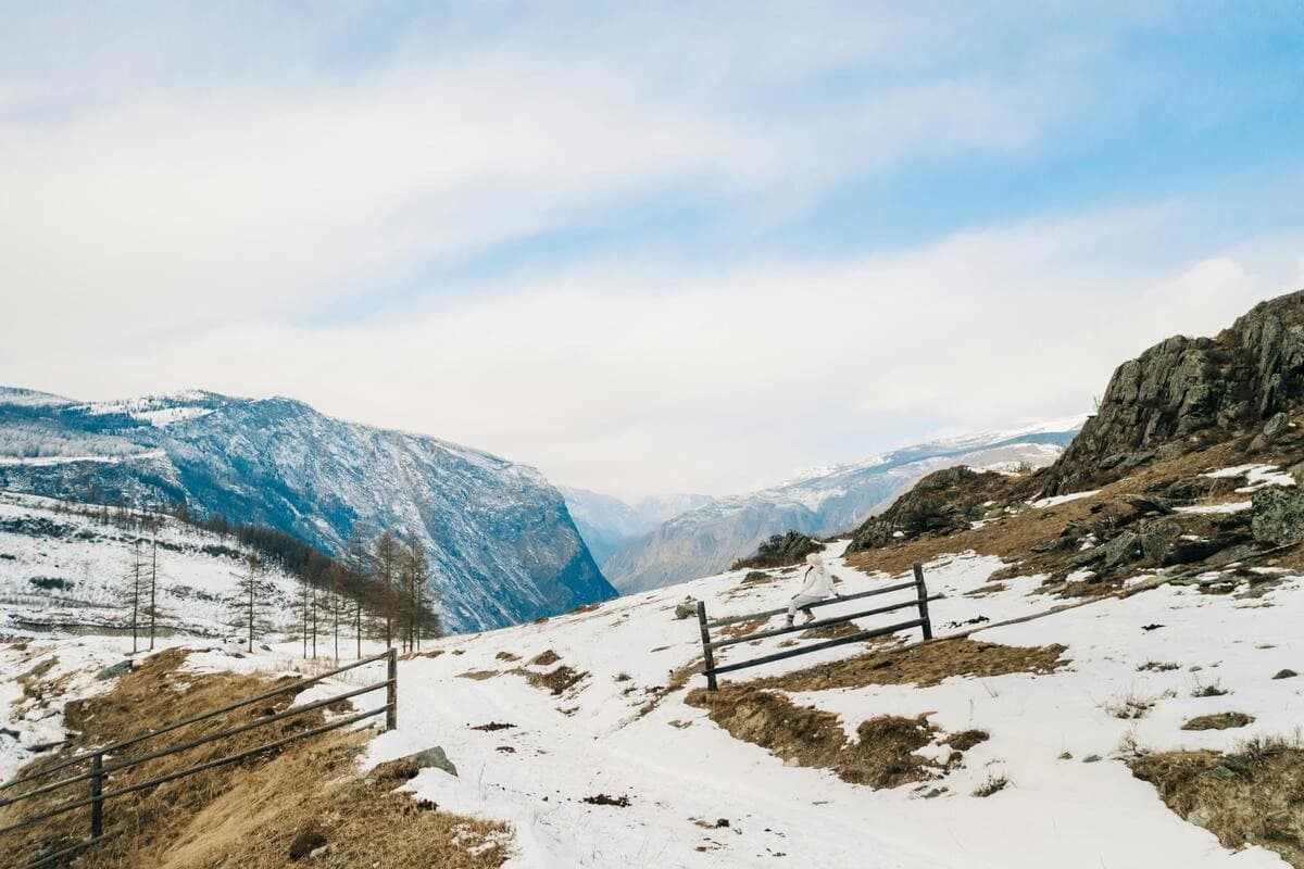 Snow-Covered Mountains under the Sky