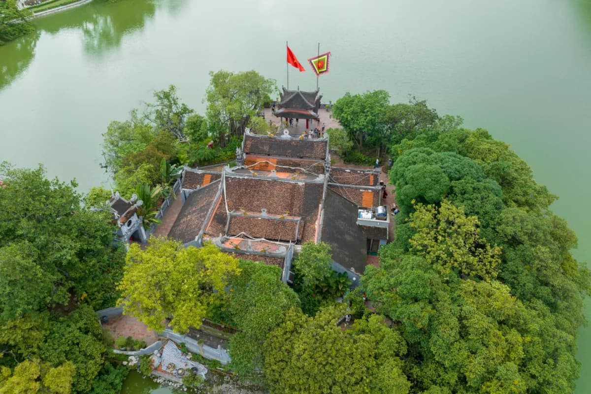Aerial view of Ngoc Son temple