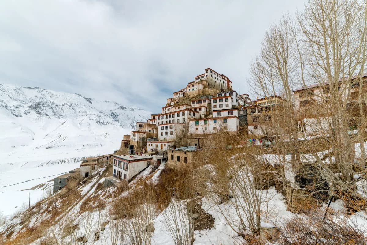 Key gompa tibetan monastery in winters