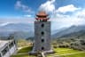 Looking at Fansipan mountain peak at an altitude