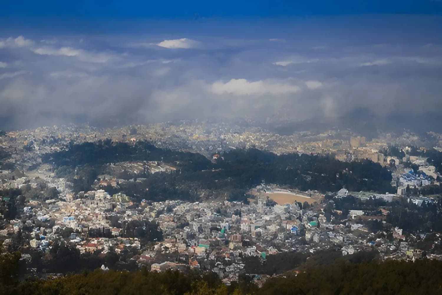 Arial view of Shillong city
