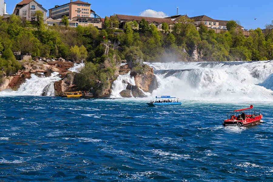 Boating at Rhine Falls