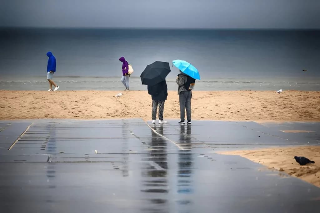 Rainy Beach Walk in Lakshadweep