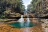 Multi-tiered Wei Sawdong Falls with crystal-clear water