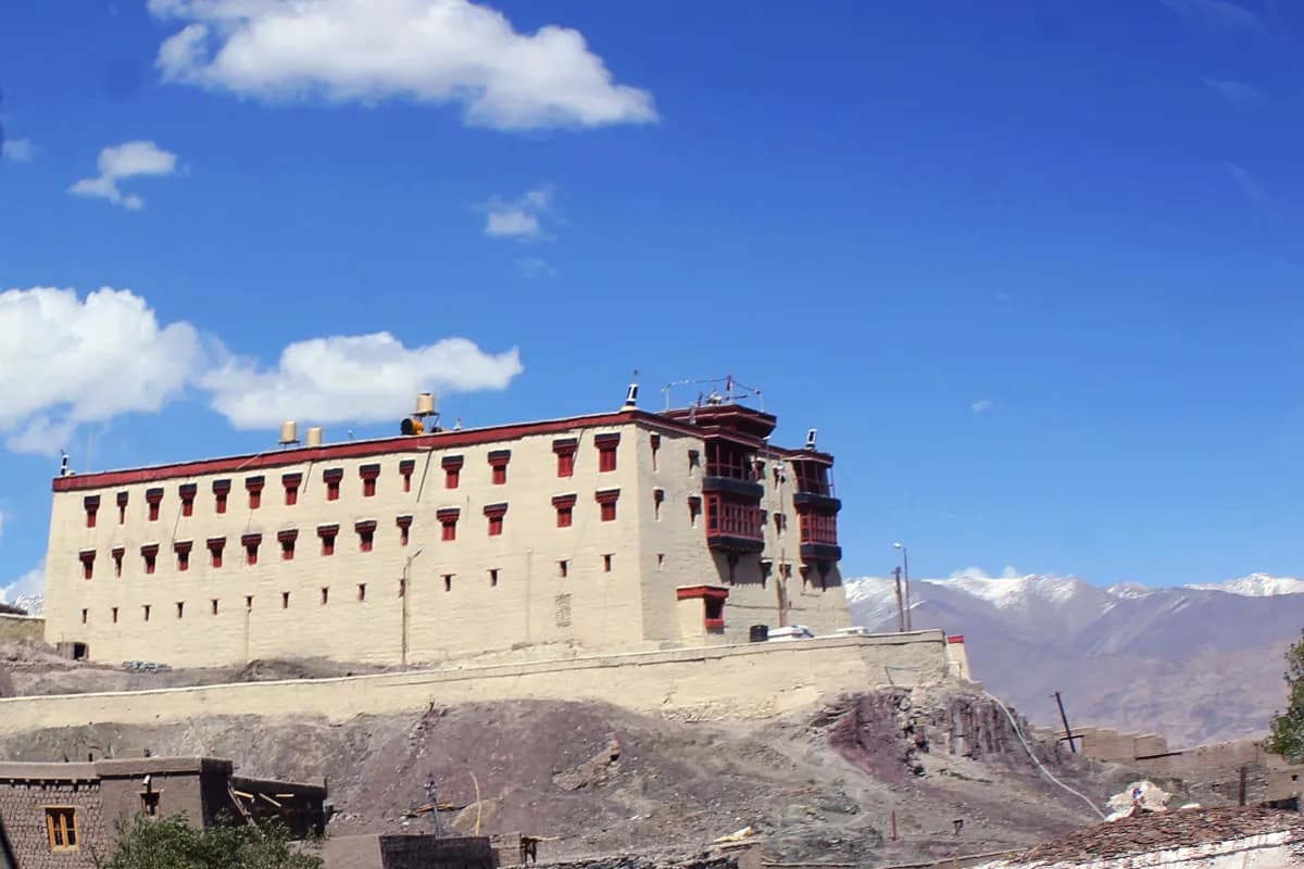 Scenic landscape view of Stok Palace in Leh Ladakh