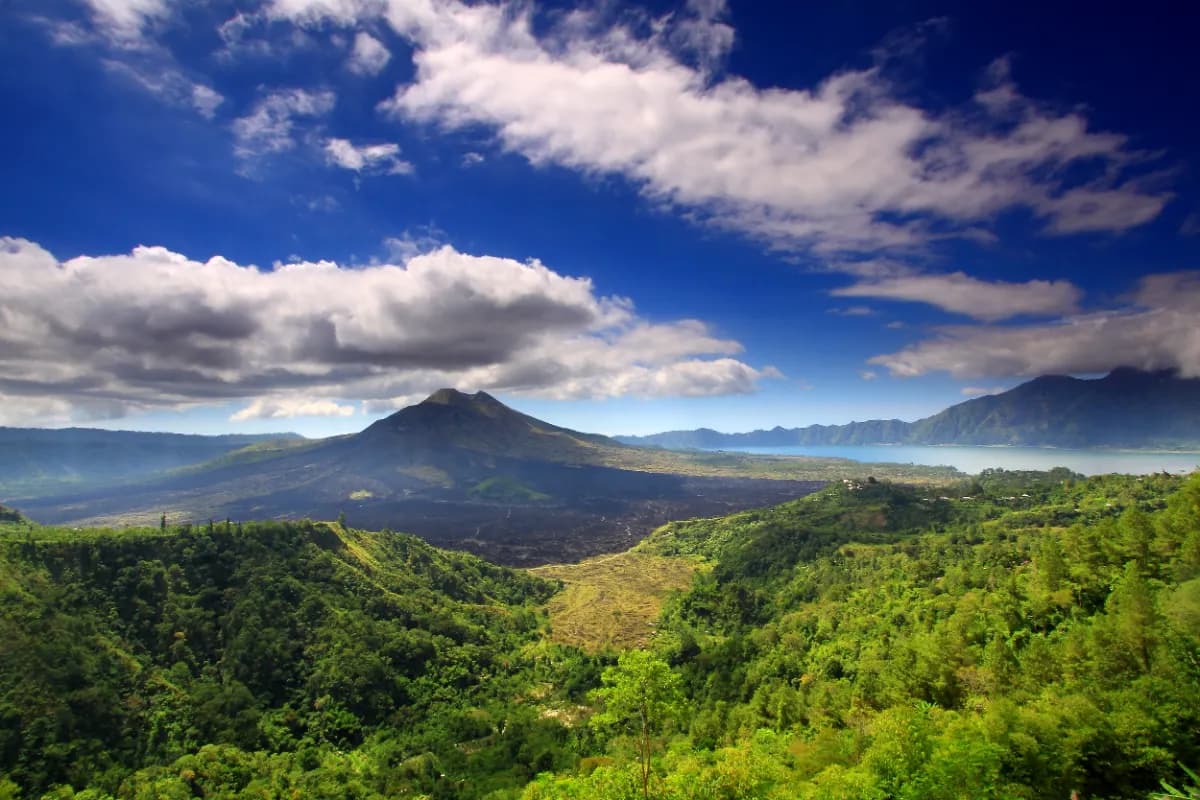 Mountains and Green View in Kintamani