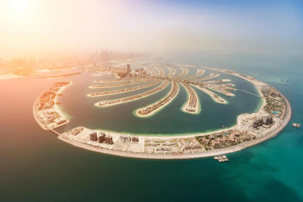 Palm Jumeirah and Dubai Marina