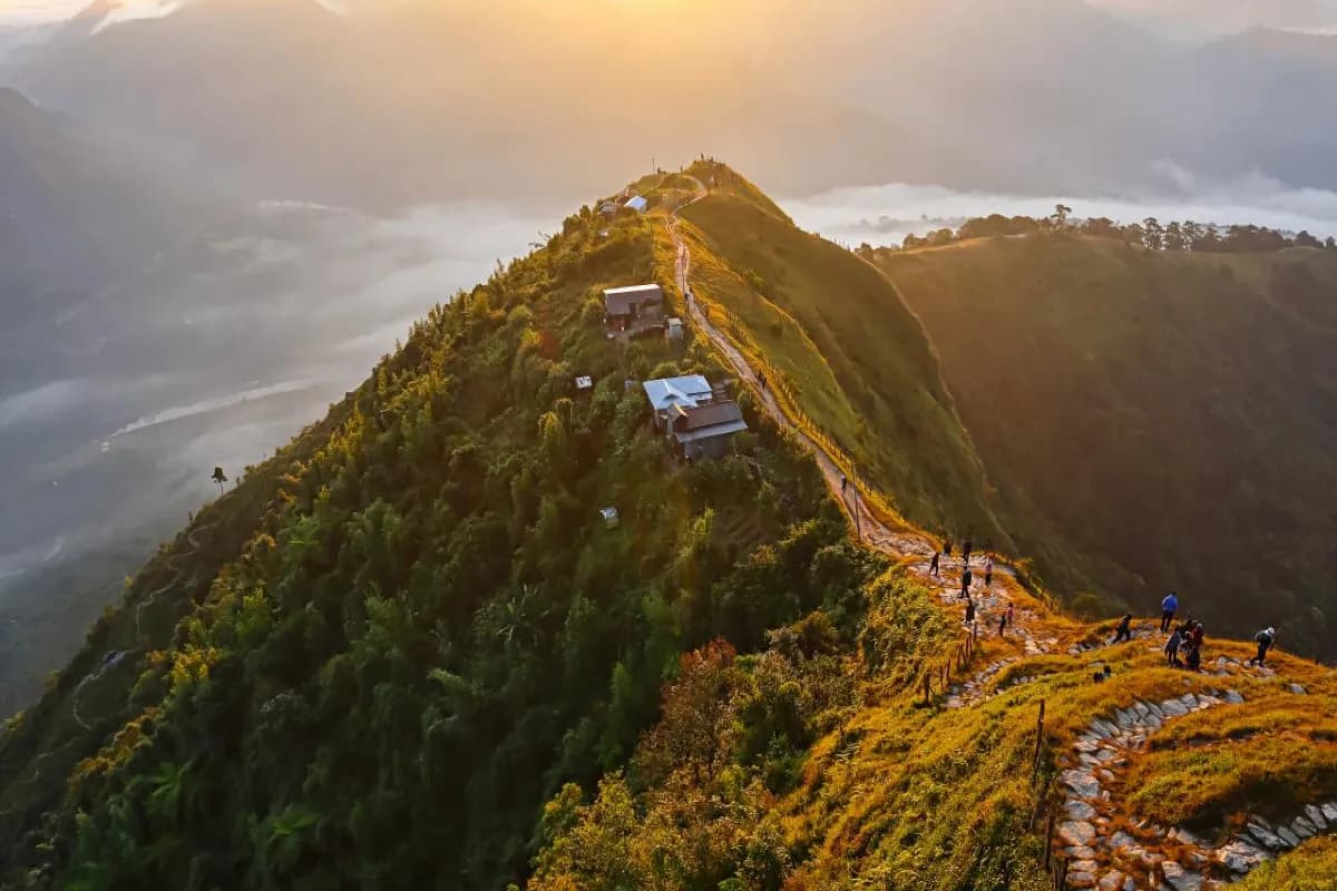 Sunrise landscape at Nongjrong Village