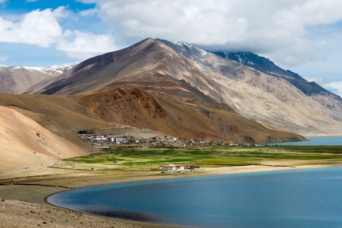 Tso Moriri Lake in Changthang Plateau, Ladakh, Jammu and Kashmir, India