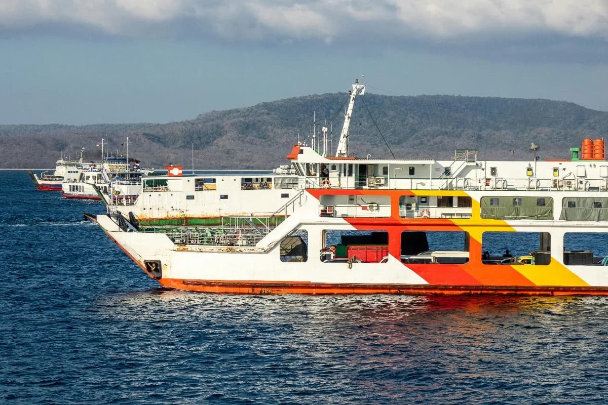Image of Ferries in a Port Near Bali