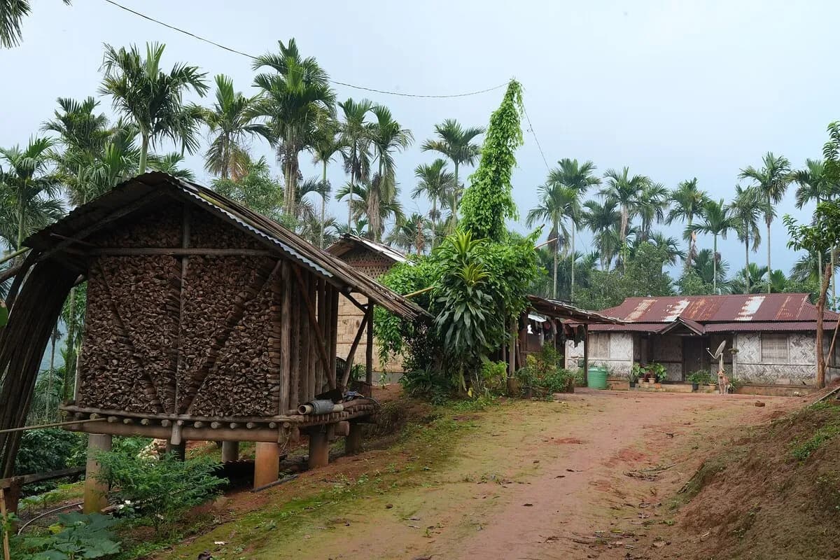 Bamboo House in Meghalaya Village
