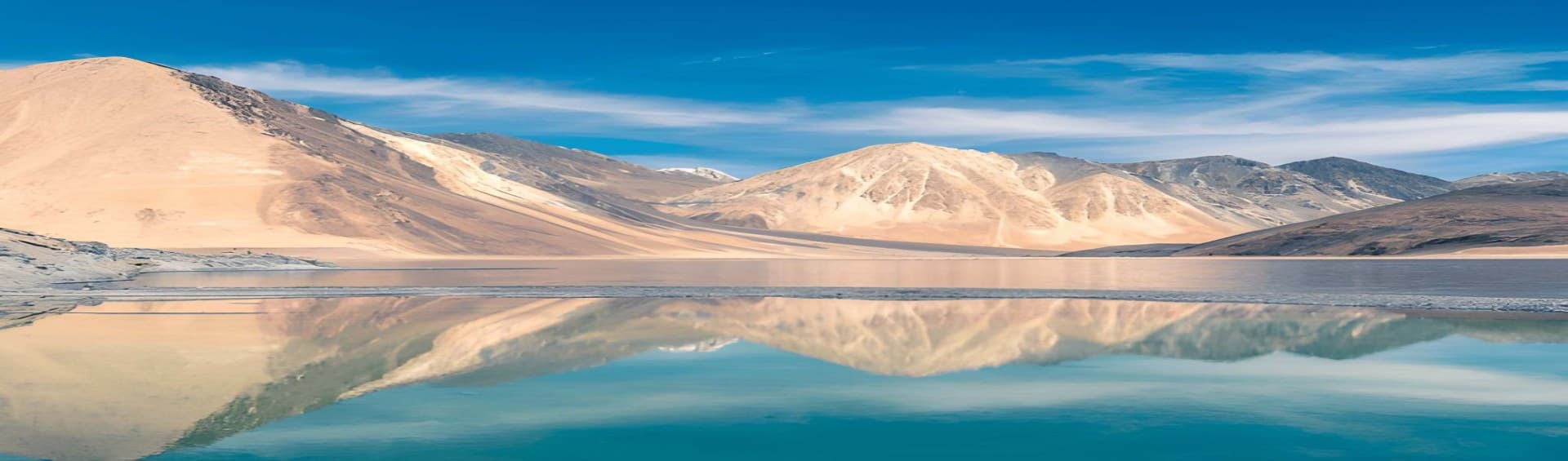 Pangong Lake Landscape View with Mountain