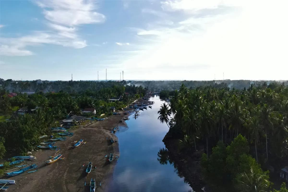 An Aerial Shot of a Ayung River in Bali