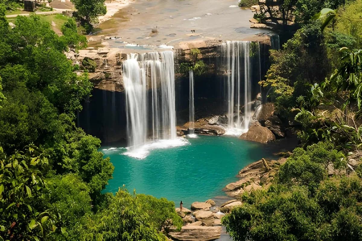 Beautiful Krangsuri waterfalls near Jowai Meghalaya