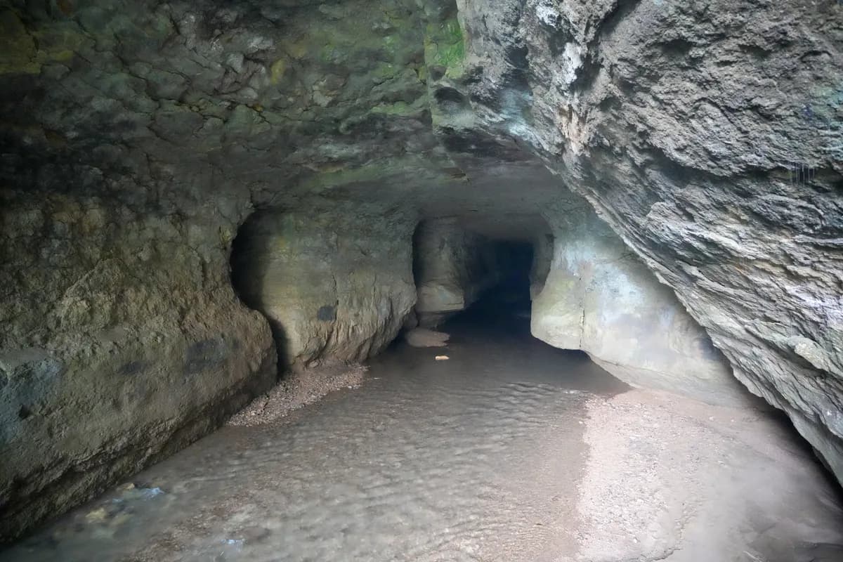 cenic interior of Liat Prah Cave in Meghalaya