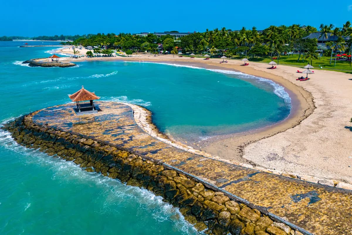 View of Nusa Dua resort area in the vicinity of Denpasar in southern Bali