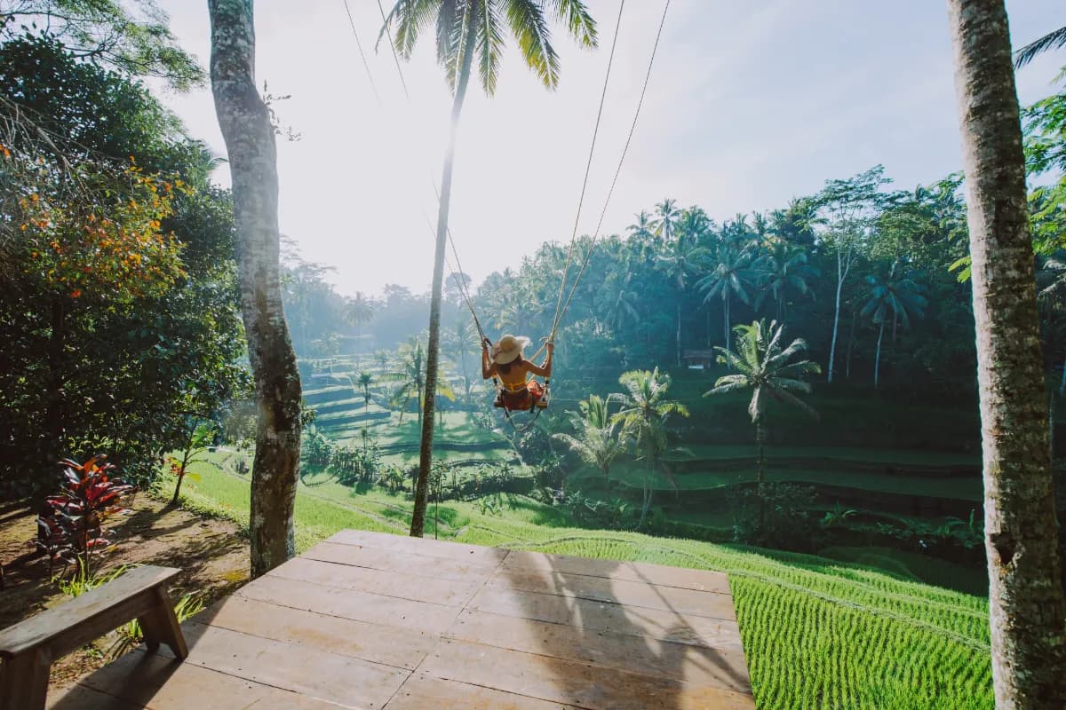 Women Enjoying bali Swing In Ubud
