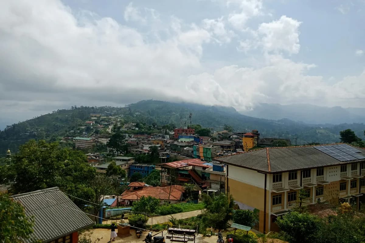 Scenic view of Wahkhen Village surrounded by Clouds
