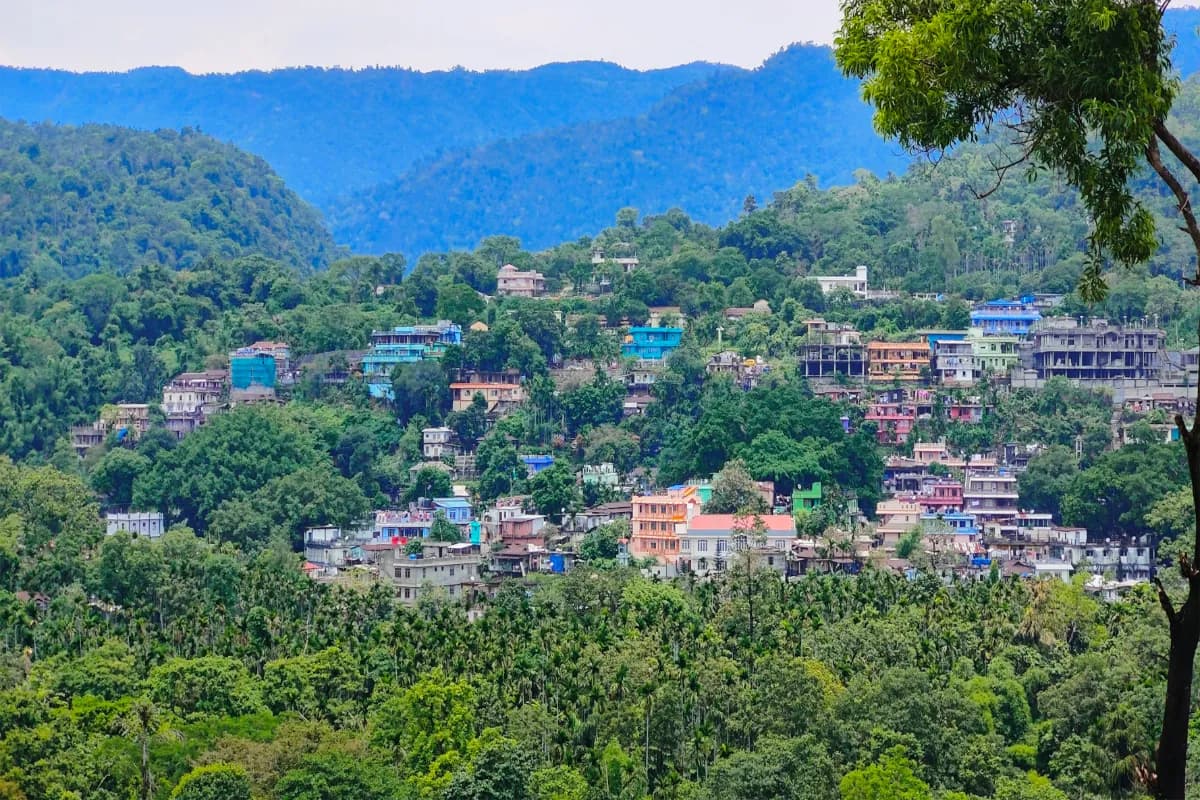 Traditional landscape of Wahkhen Village in Northeast India