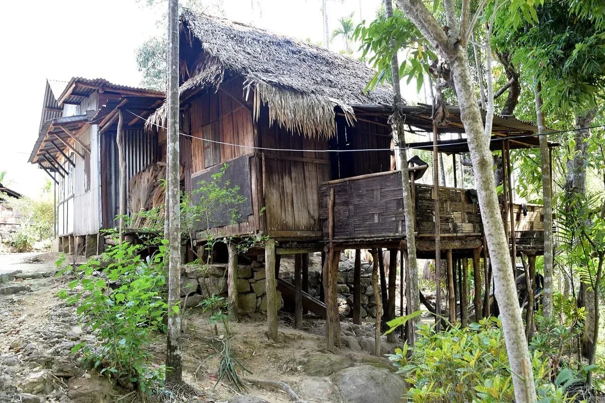 A Old Houses of Meghalaya Village