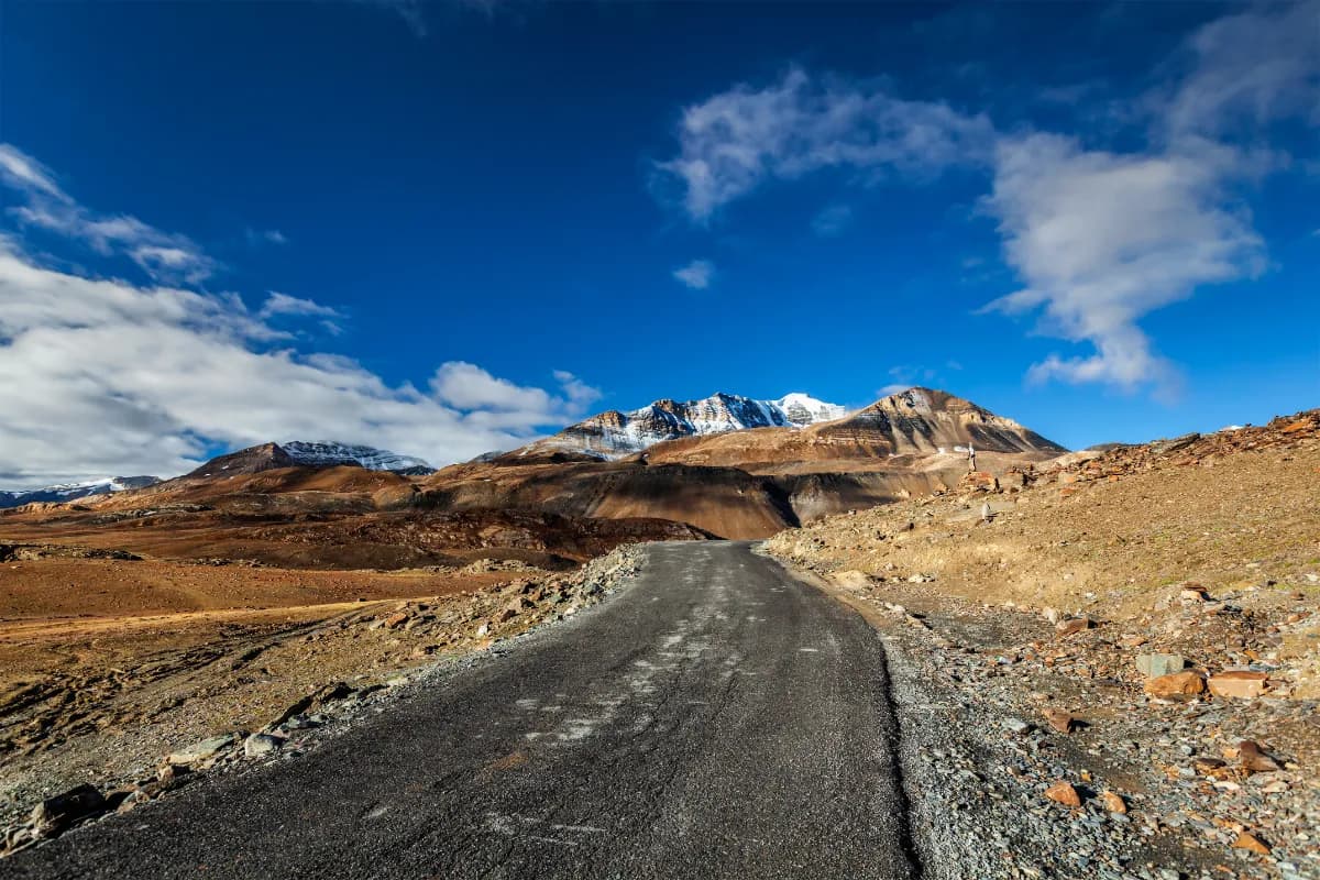Manali-Leh road to Ladakh in Indian Himalayas near Baralacha-La pass