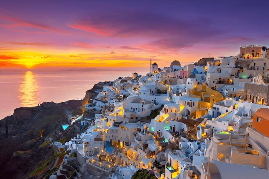 Sunsets at Santorini, Greece